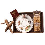 Coffret cadeau Pâtes de Gragnano I.G.P. "La Fabbrica della Pasta" - 500 gr avec Assiette - Décoration Poisson