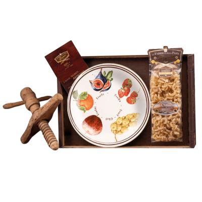 Coffret cadeau Pâtes de Gragnano I.G.P. "La Fabbrica della Pasta" - 500 gr avec Assiette - Décoration Fruit