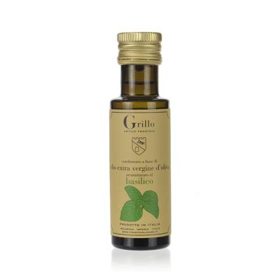 Huile d'olive extra vierge aromatisée au basilic "Cultivar Taggiasca" Antico Frantoio Grillo - 100 ml de la Ligurie