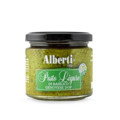 Pesto de basilic génois AOP à l'huile d'olive extra vierge Linea 1986 Alberti - 170 gr de la Ligurie